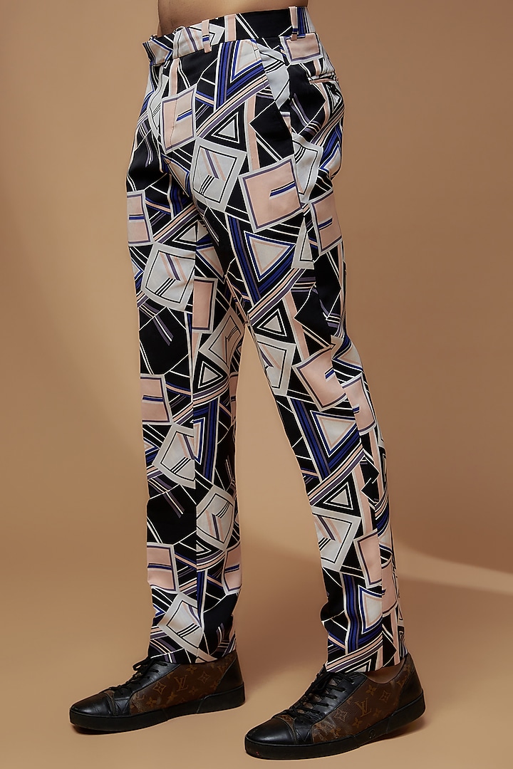 Multi-Colored Pure Crepe Digital Printed Blazer Set by Dapper & Dare at Pernia's Pop Up Shop