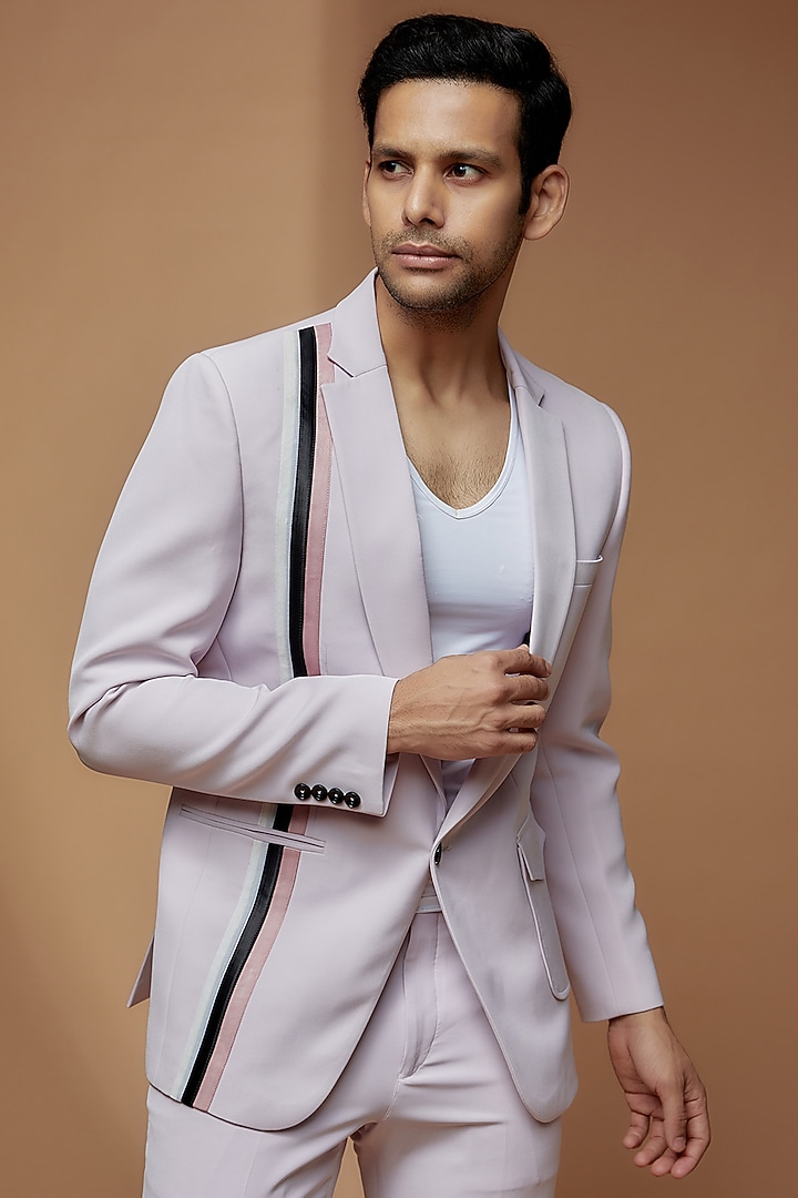 Light Purple Banana Crepe Blazer Set by Dapper & Dare at Pernia's Pop Up Shop