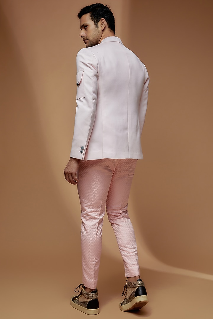 Light Pink Linen Cotton Blend Blazer Set by Dapper & Dare at Pernia's Pop Up Shop