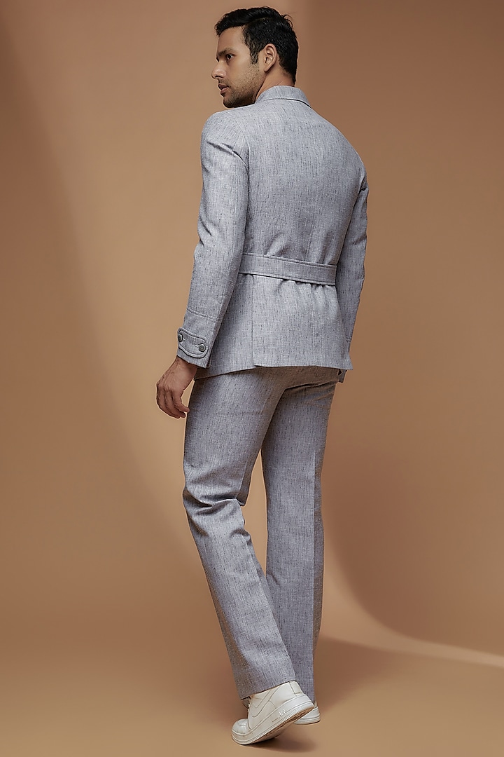Grey Linen Blazer Set by Dapper & Dare at Pernia's Pop Up Shop