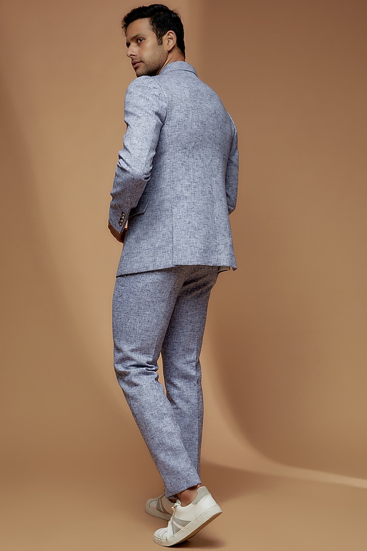 Light Blue Linen Blazer Set by Dapper & Dare at Pernia's Pop Up Shop