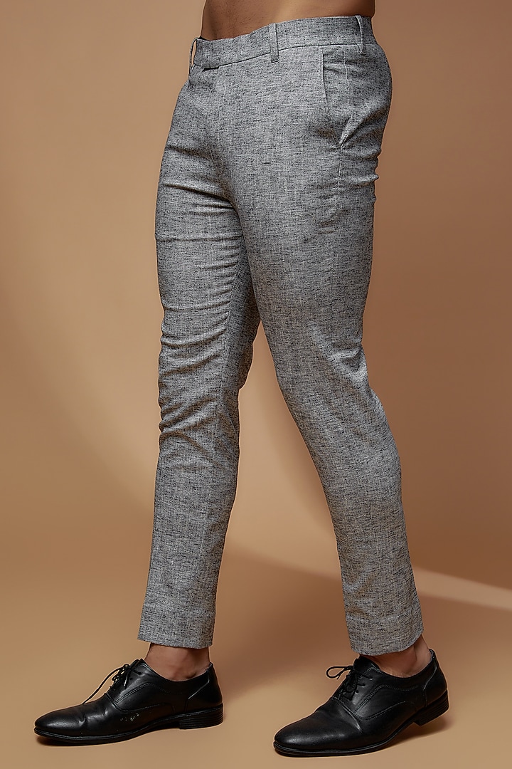 Grey French Terry & Linen Blend Blazer Set by Dapper & Dare at Pernia's Pop Up Shop