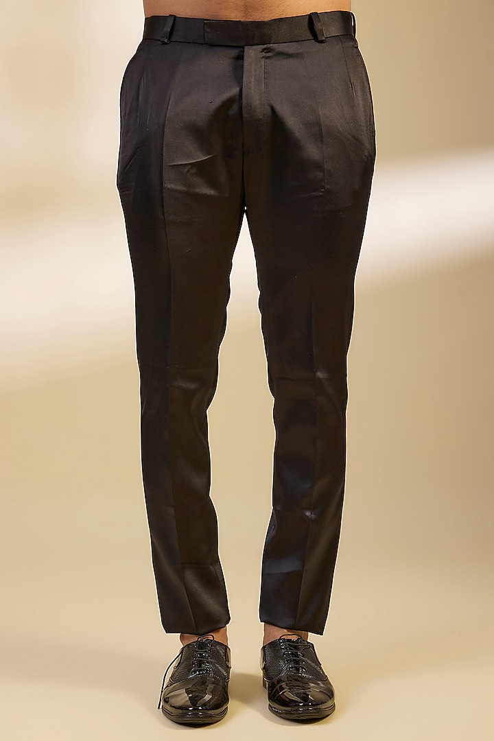 Black Japanese Twill Swarovski Embroidered Tuxedo Set by Dapper & Dare at Pernia's Pop Up Shop