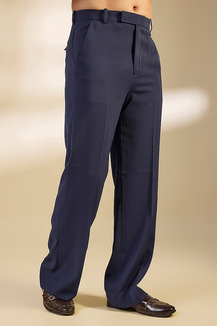Navy Blue Japanese Twill Hand Embroidered Tuxedo Set by Dapper & Dare at Pernia's Pop Up Shop