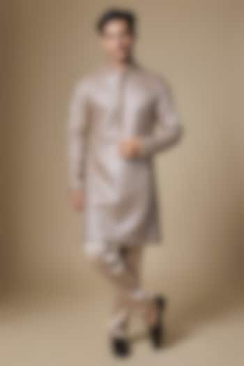 Bronze Net Embroidered Kurta Set by Dapper & Dare at Pernia's Pop Up Shop