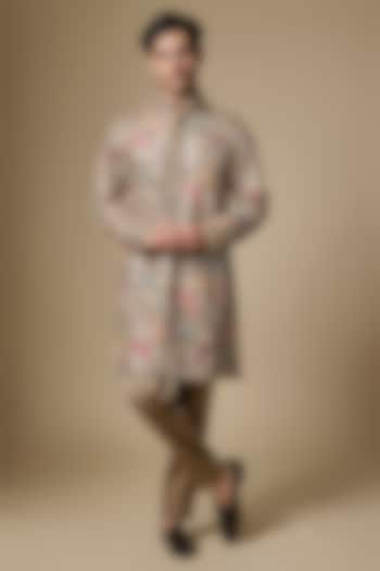 Multi-Colored Georgette Mirror Embroidered Kurta Set by Dapper & Dare at Pernia's Pop Up Shop