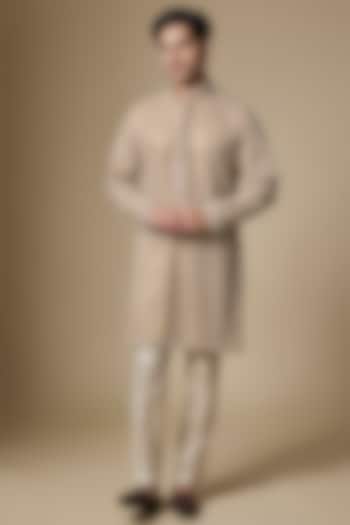 Gold Net Cutdana Embroidered Kurta Set by Dapper & Dare at Pernia's Pop Up Shop