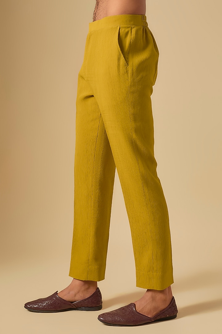 Haldi Yellow Raw Silk Embroidered Bundi Jacket Set by Dapper & Dare at Pernia's Pop Up Shop