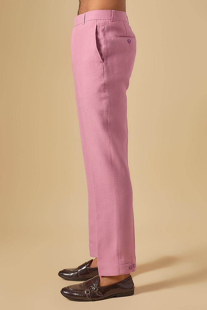 Pink Cotton Jute Cutdana Embellished Groom Indowestern Set by Dapper & Dare at Pernia's Pop Up Shop