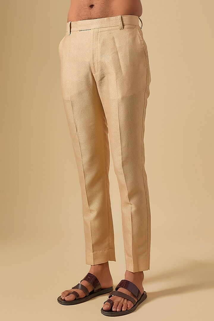 Ivory Dupion Silk Floral Printed & Embroidered Kurta Set by Dapper & Dare at Pernia's Pop Up Shop