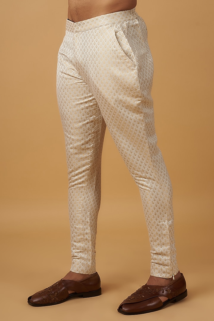 Ivory Velvet Printed Bomber Jacket Set by Dapper & Dare at Pernia's Pop Up Shop