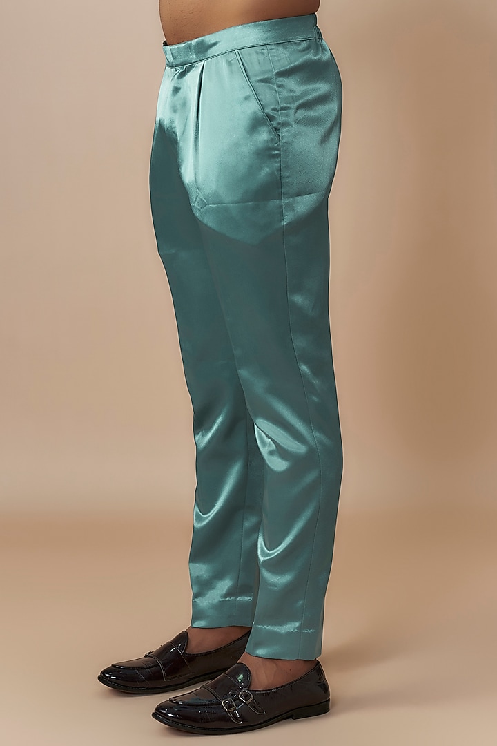 Blue Jute Cotton Blend Salli Embroidered Jacket Set by Dapper & Dare at Pernia's Pop Up Shop
