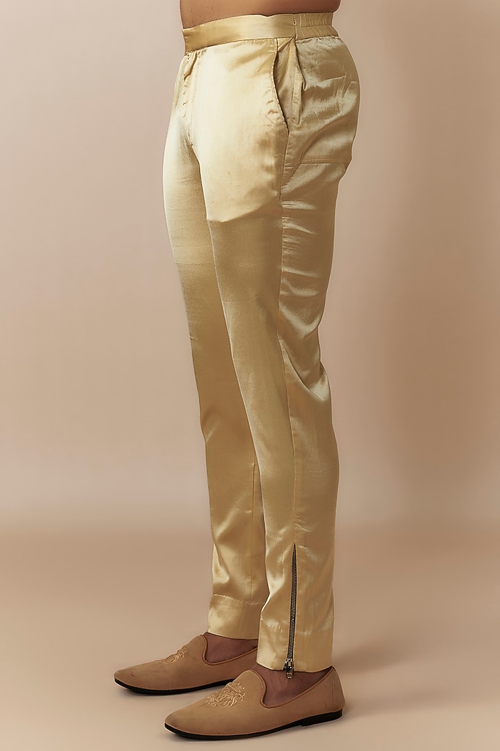 Haldi yellow Jute Cotton Blend Jaal Embroidered Bundi Jacket Set by Dapper & Dare at Pernia's Pop Up Shop