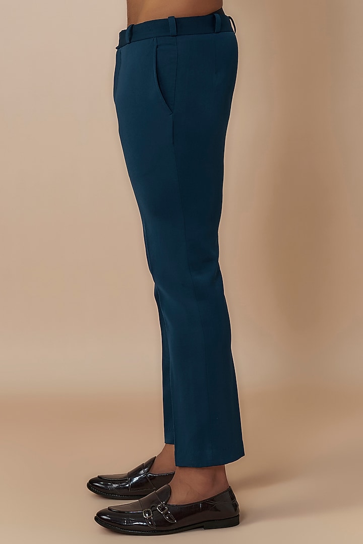 Blue Japanese Crepe Safari Jacket Set by Dapper & Dare at Pernia's Pop Up Shop