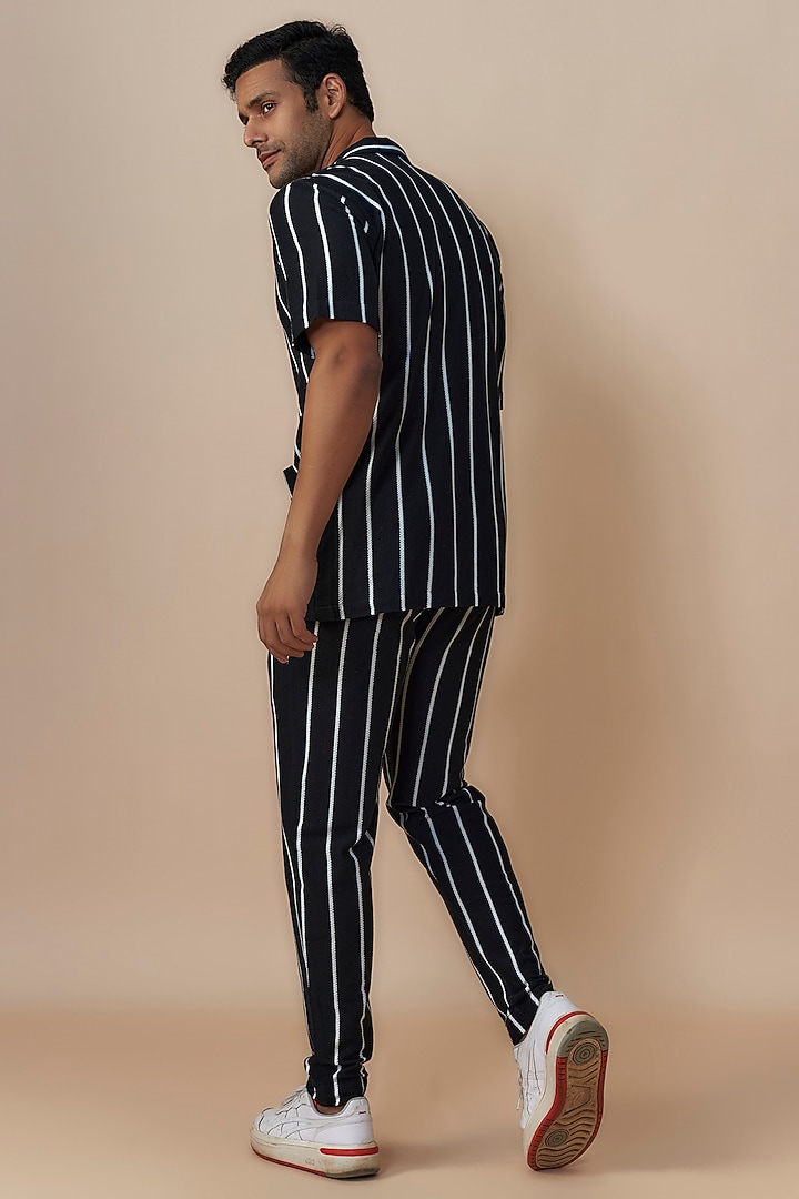 Black & White Sepia Yarn Striped Co-Ord Set by Dapper & Dare at Pernia's Pop Up Shop