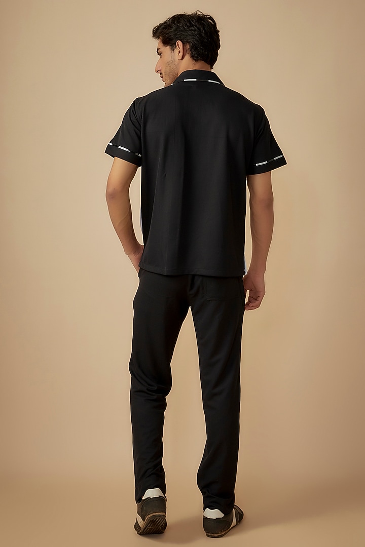 White & Black Sepia Yarn Color Block Printed Co-Ord Set by Dapper & Dare at Pernia's Pop Up Shop