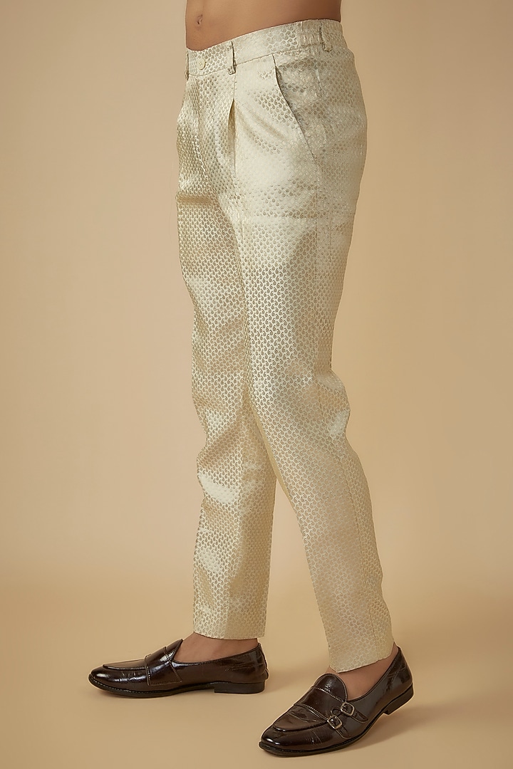 Yellow Cotton Jute Blend Sequins & Resham Embroidered Groom Indowestern Jacket Set by Dapper & Dare at Pernia's Pop Up Shop