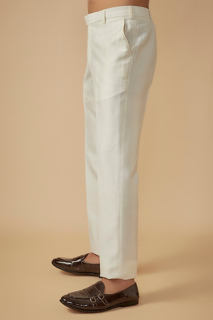 White Cotton Jute Blend Sequins & Stone Embroidered Groom Indowestern Jacket Set by Dapper & Dare at Pernia's Pop Up Shop