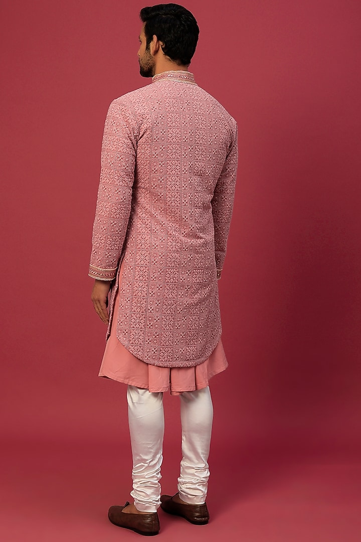 Dark Pink Chikankari Indowestern Set by Dapper & Dare at Pernia's Pop Up Shop