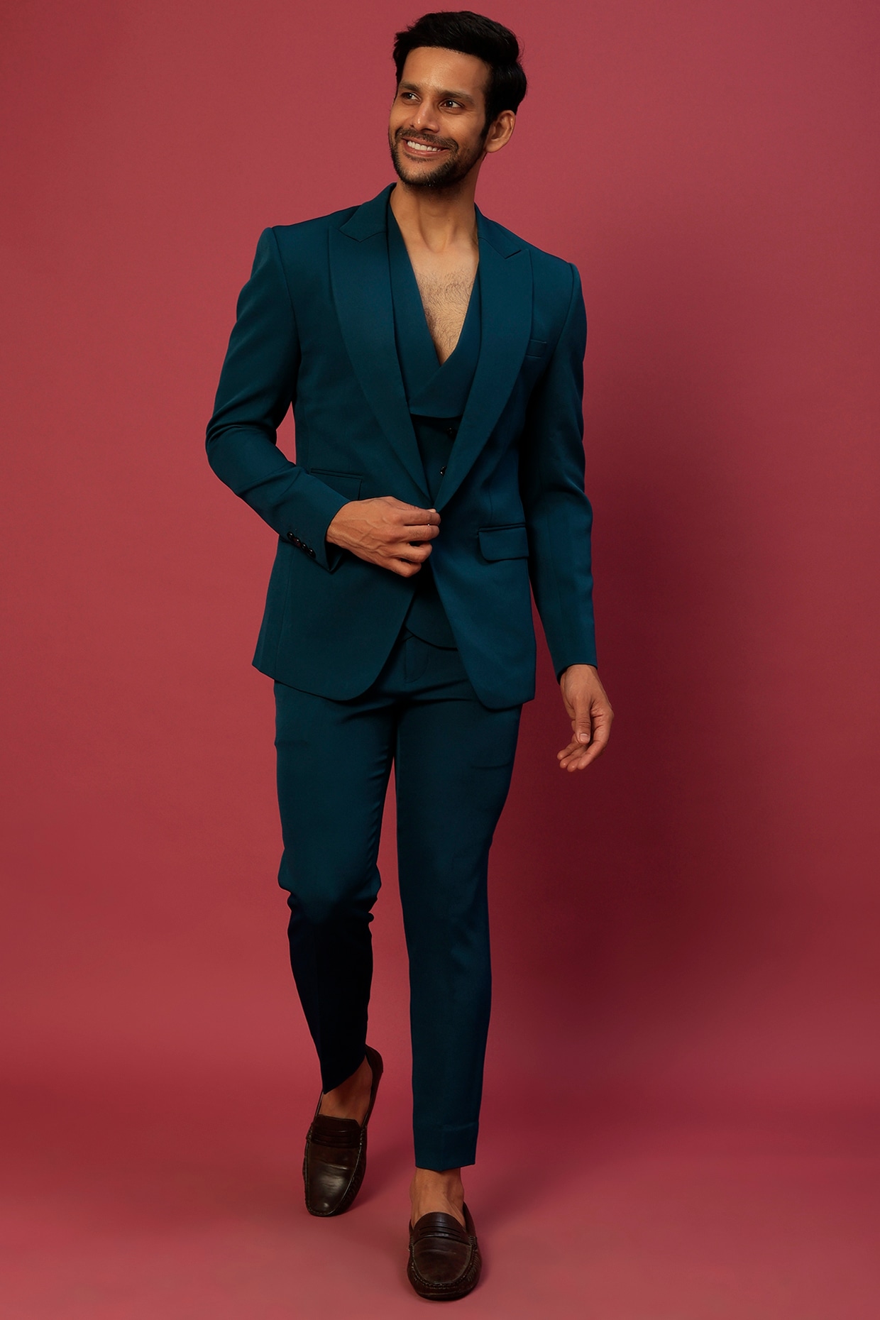 Men Blue Suits Designer Grooms Wedding Party Wear Dinner Suits (Coat+Pant)  | eBay