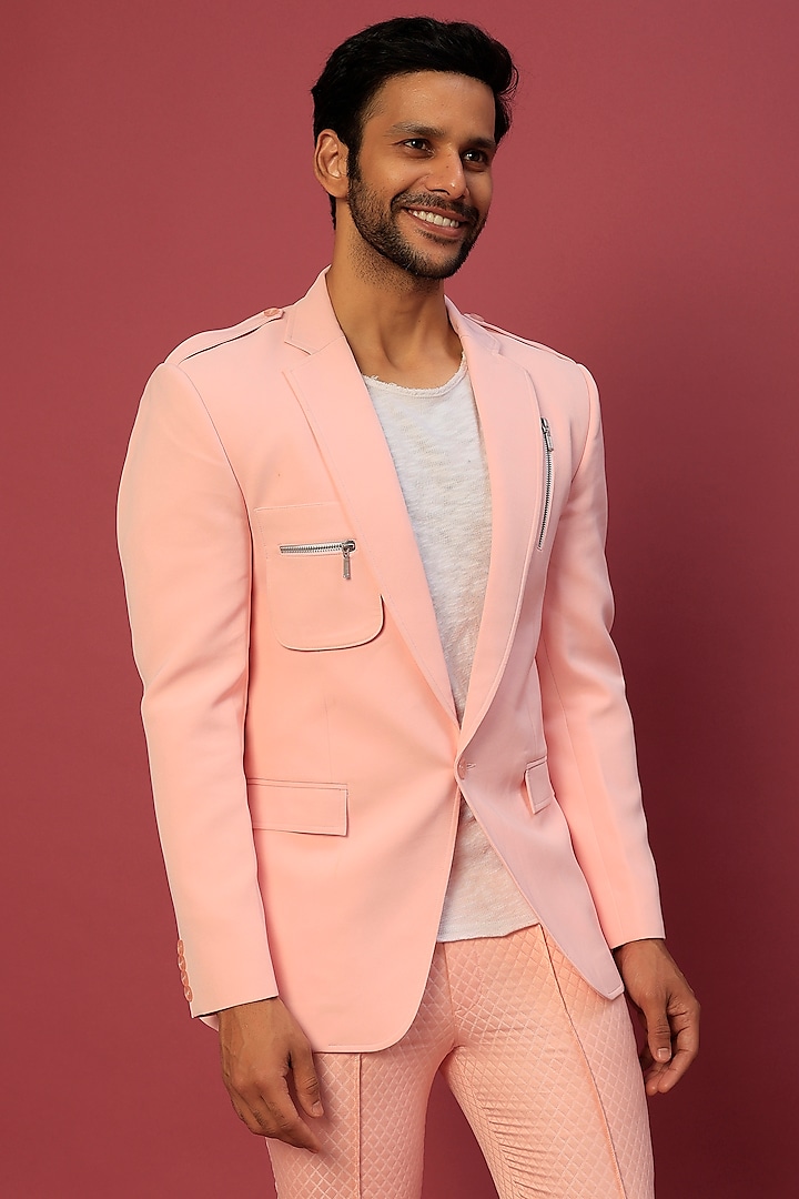 Pink Banana Crepe Blazer Set by Dapper & Dare at Pernia's Pop Up Shop