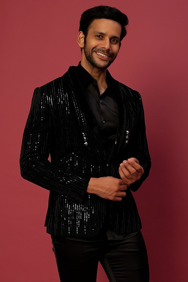 Black Velvet Tuxedo Set by Dapper & Dare at Pernia's Pop Up Shop