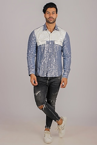 Lavender Sequins Shirt by Dapper & Dare