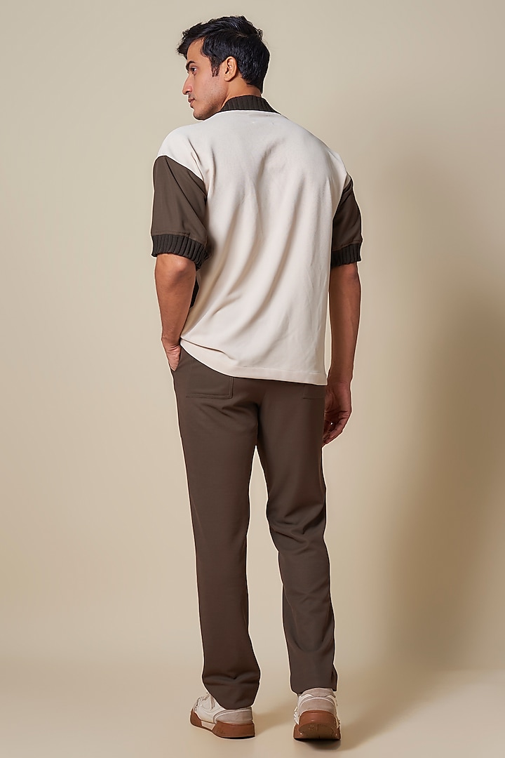 Brown Sepia Yarn Color-Blocked Co-Ord Set by Dapper & Dare at Pernia's Pop Up Shop