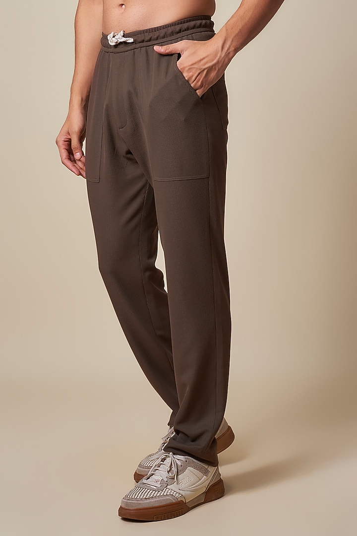 Brown Sepia Yarn Color-Blocked Co-Ord Set by Dapper & Dare at Pernia's Pop Up Shop