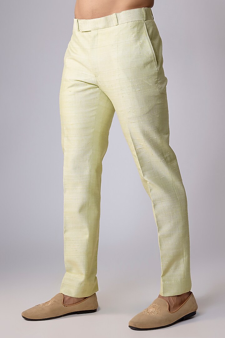Green Raw Silk Cutdana Hand Embroidered Groom Sherwani Set by Dapper & Dare at Pernia's Pop Up Shop
