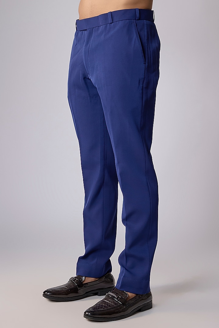 Blue Japanese Crepe Mirror Embroidered Bundi Jacket Set by Dapper & Dare at Pernia's Pop Up Shop