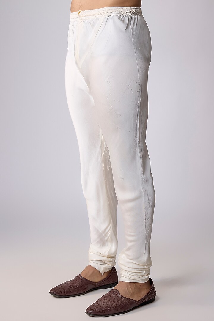 Ivory Dupion Silk Sequins Embroidered Kurta Set by Dapper & Dare at Pernia's Pop Up Shop