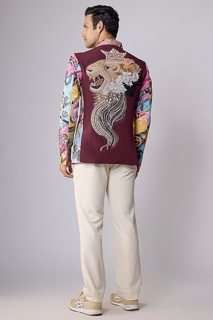 Multi-Colored Japanese Crepe Hand Painted Bomber Jacket by Dapper & Dare at Pernia's Pop Up Shop
