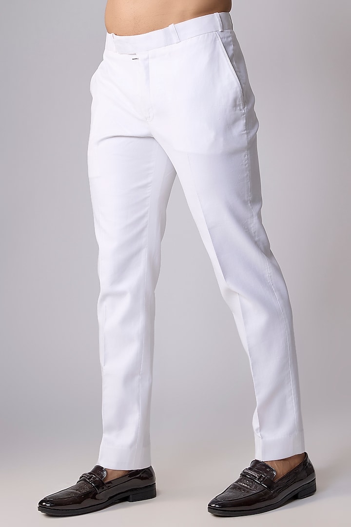 White Japanese Crepe Floral Embroidered Groom Indowestern Set by Dapper & Dare at Pernia's Pop Up Shop