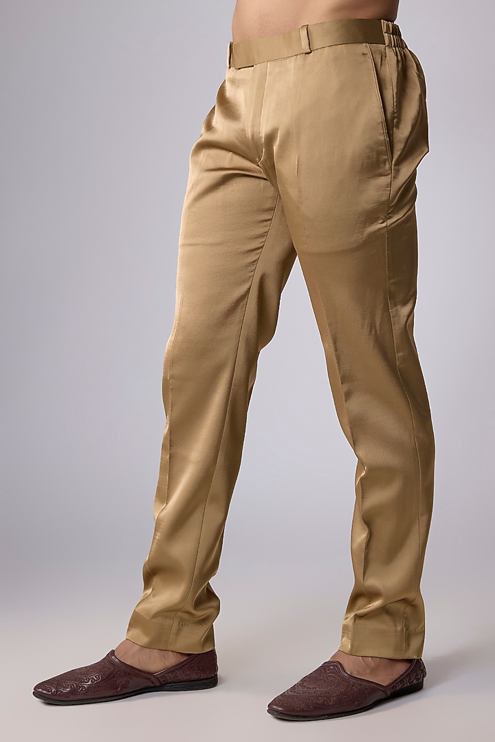 Beige Japanese Crepe Zardosi Embroidered Groom Sherwani Set by Dapper & Dare at Pernia's Pop Up Shop