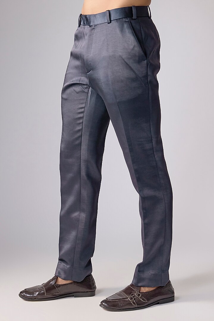 Blue Georgette Draped Groom Sherwani Set by Dapper & Dare at Pernia's Pop Up Shop