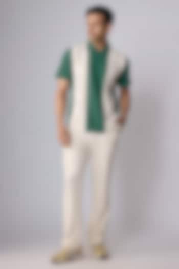 Bottle Green & Cream Sepia Yarn Co-Ord Set by Dapper & Dare at Pernia's Pop Up Shop