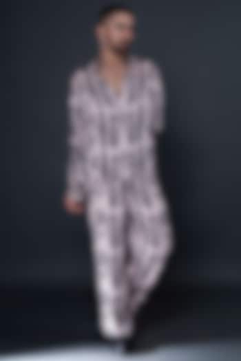 Pink Modal Satin Digital Printed Party Wear Shirt by DARK HOUR at Pernia's Pop Up Shop