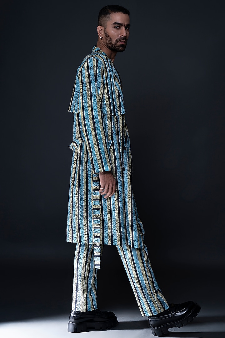 Green Cotton Satin Jacket Set by DARK HOUR at Pernia's Pop Up Shop