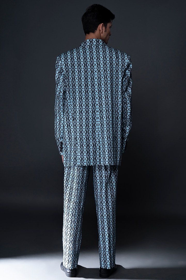 Green Cotton Suiting Digital Printed Pants by DARK HOUR at Pernia's Pop Up Shop