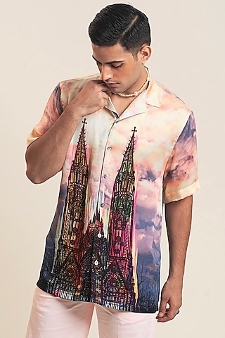 Multi-Colored Digital Printed Shirt by DARK HOUR