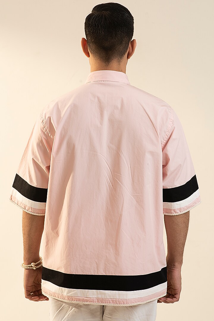 Vanilla Ice Pink Cotton Poplin Party Wear Shirt by DARK HOUR at Pernia's Pop Up Shop