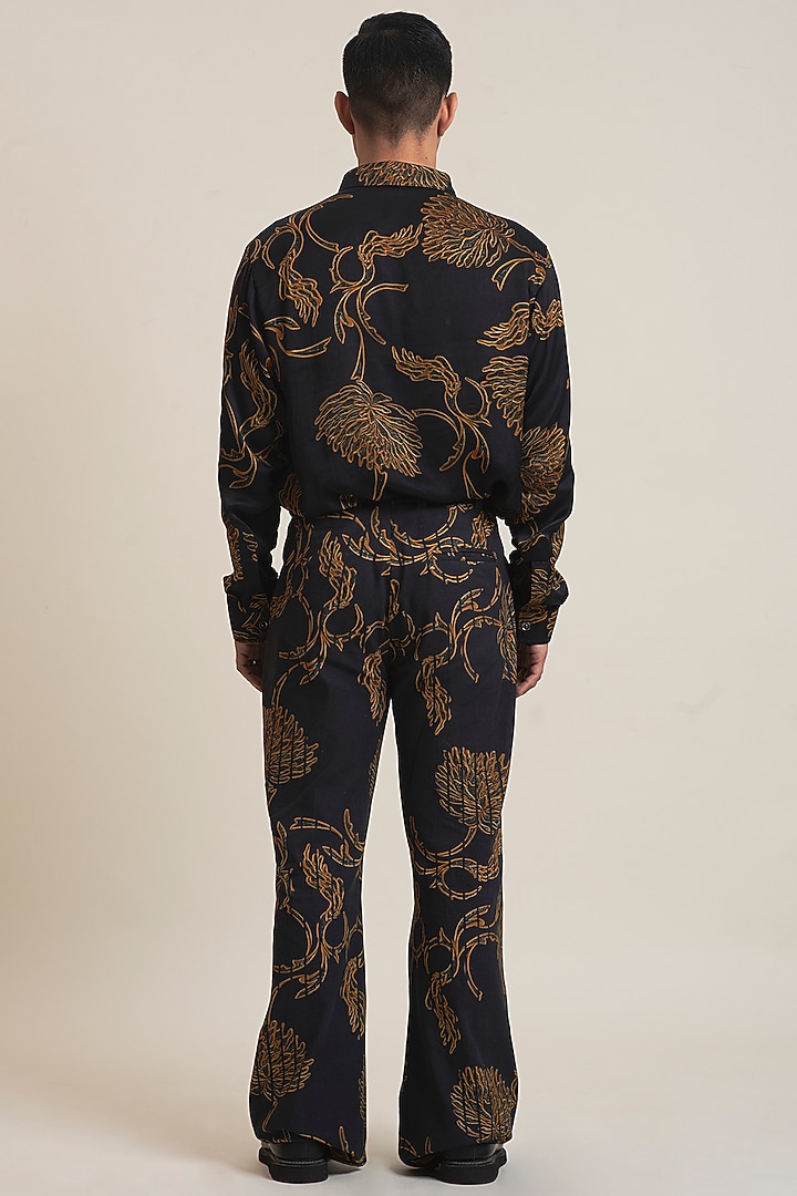 Black Cotton Printed Co-Ord Set by DARK HOUR at Pernia's Pop Up Shop
