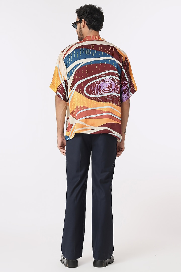 Multi-Colored Silk Printed Party Wear Shirt by DARK HOUR at Pernia's Pop Up Shop