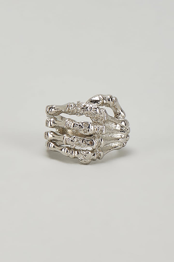 Silver Finish Skeleton Brass Ring by DASHIA at Pernia's Pop Up Shop
