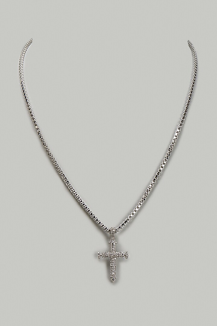 Silver Plated Sword Cross Pendant Necklace by DASHIA at Pernia's Pop Up Shop