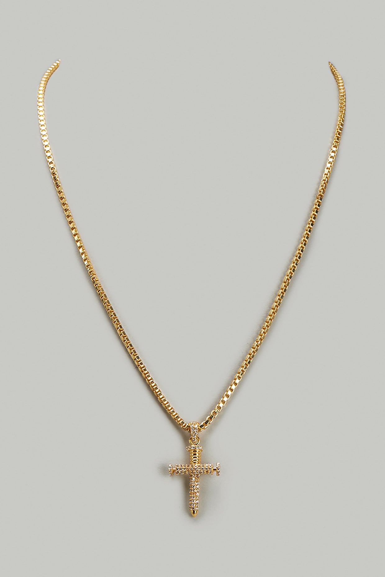 Gold Plated Sword Cross Pendant Necklace by DASHIA at Pernia's Pop