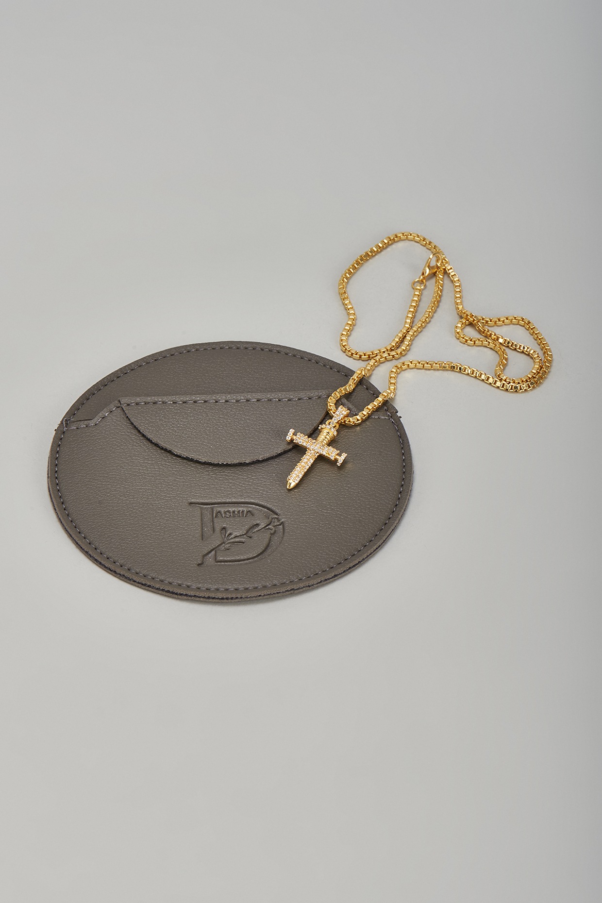 Gold Plated Sword Cross Pendant Necklace Design by DASHIA at