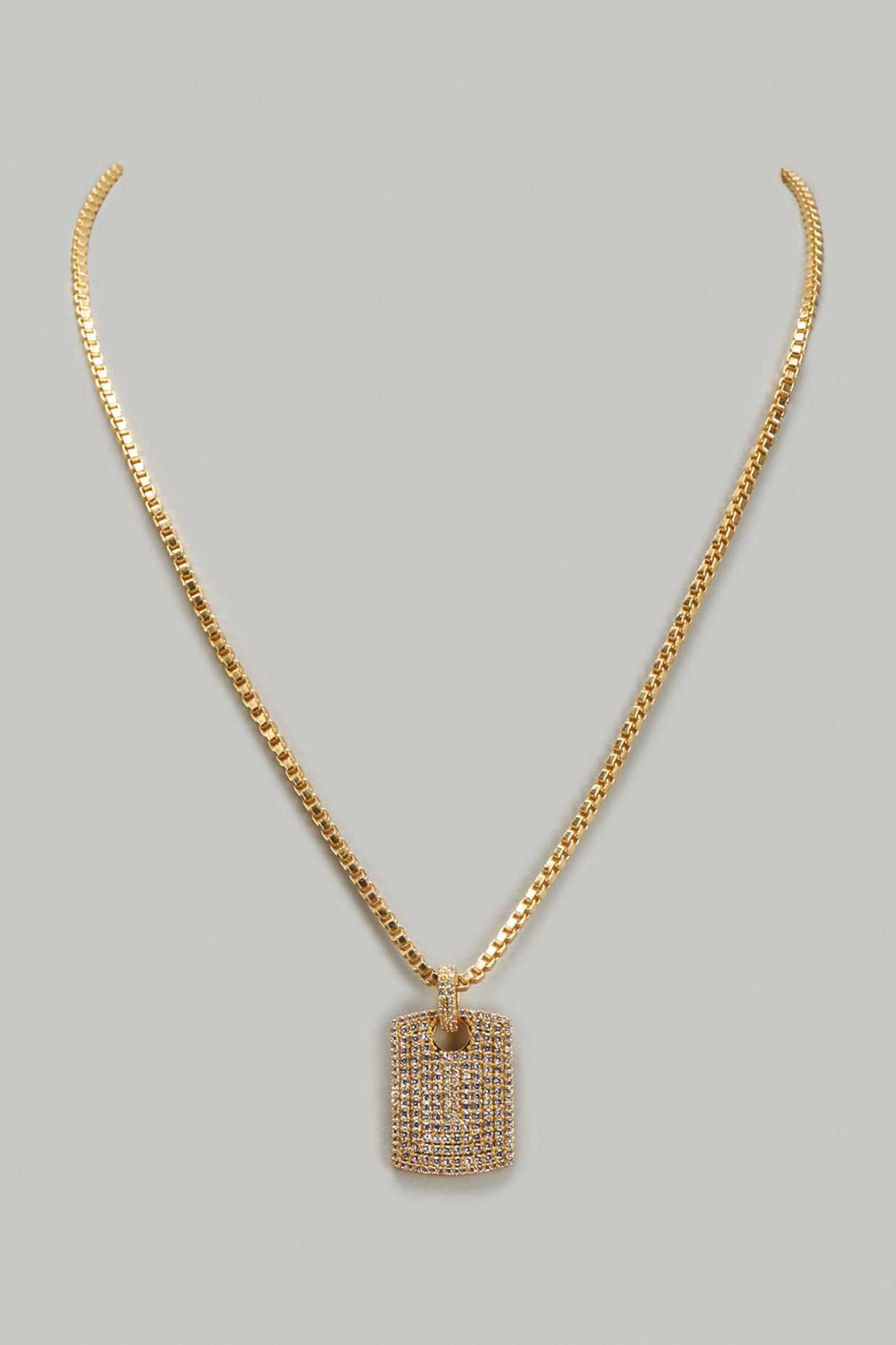 Gold Plated CZ Diamond Pendant Necklace by DASHIA