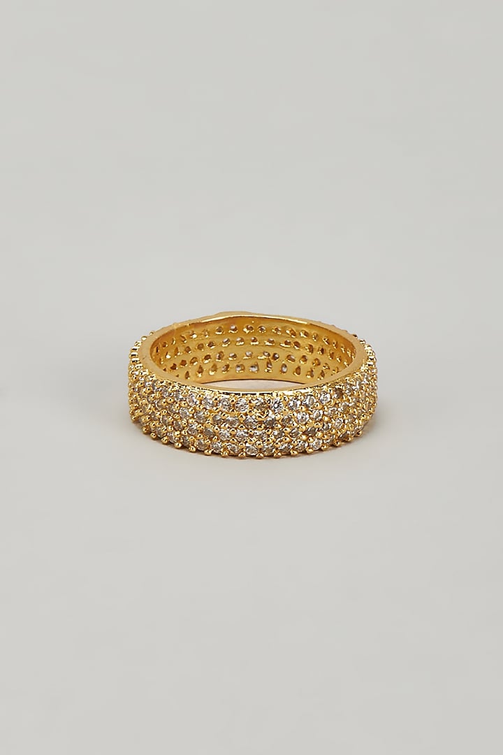 Gold Plated CZ Diamond Ring by DASHIA